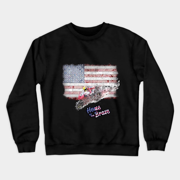 USA flag - home of the brave Crewneck Sweatshirt by momo1978